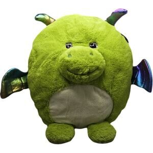 HUGme Light Up Monster Plush Stuffed Animal Green Iridescent Wings 16"